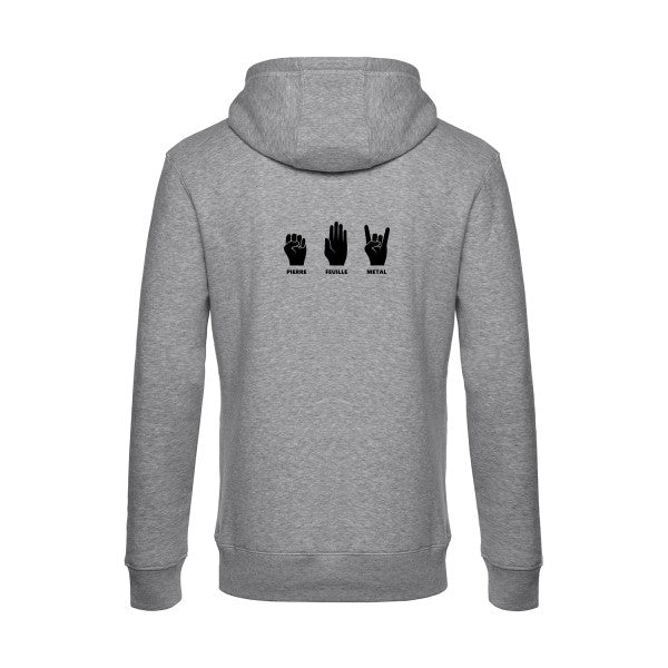 Pierre-Feuille-Metal sweat shirt original Heather Grey flex Noir impression Dos