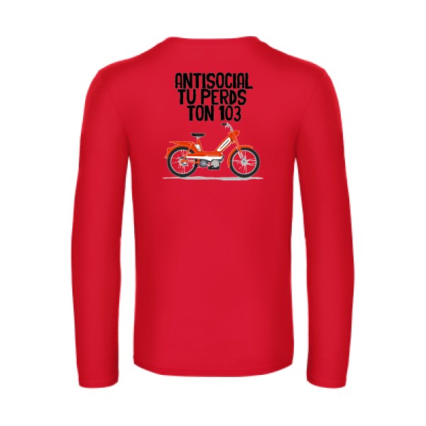 antisocial-t-shirt-manches-longues-original-humour -Red