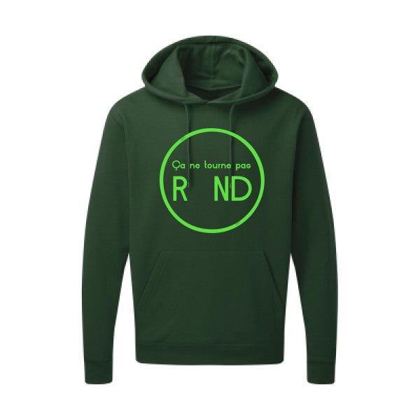 ça ne tourne pas rond ! |Sweat  capuche humoristique Vert fluo 