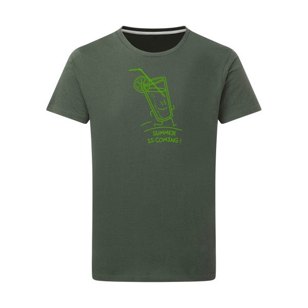 Summer is coming ! vert pomme -Flex vert pomme sur T-shirt SG  Thyme  2XL