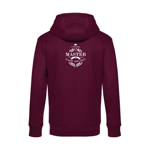 Master-en-glande-appliquee sweat shirt original Burgundy flex Blanc impression Dos
