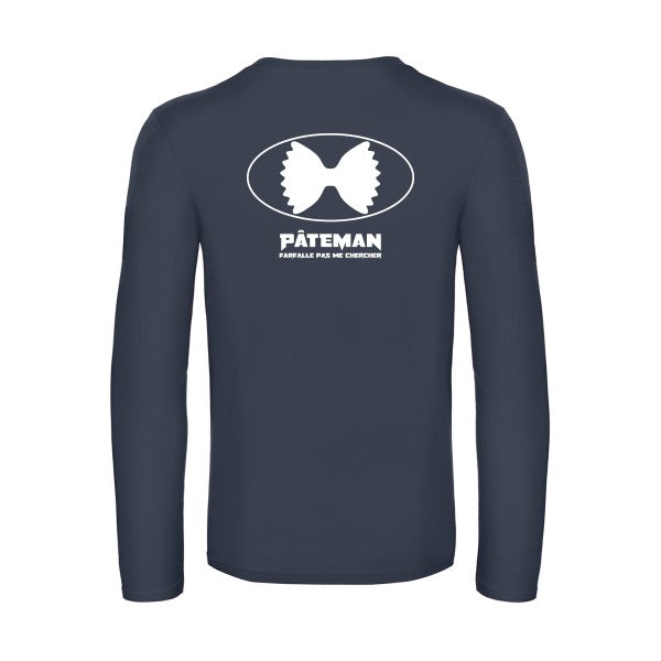 pateman - t shirt- manches- longues- original- humour- Navy impression Dos
