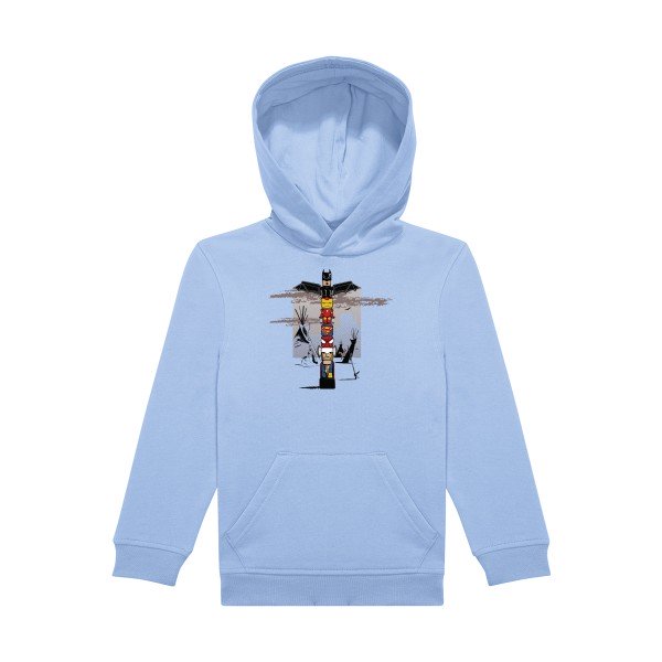 sweat capuche enfant Bleu Ciel TOTEM