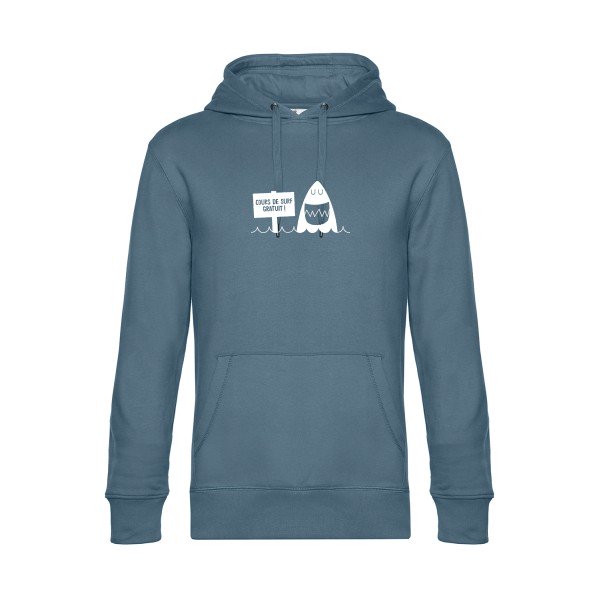 Cours-de-surf sweat shirt original nordic blue flex Blanc impression Face