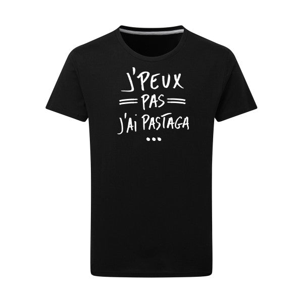 J'peux pas j'ai pastaga Blanc -Flex Blanc sur T-shirt SG  Dark Black  4XL