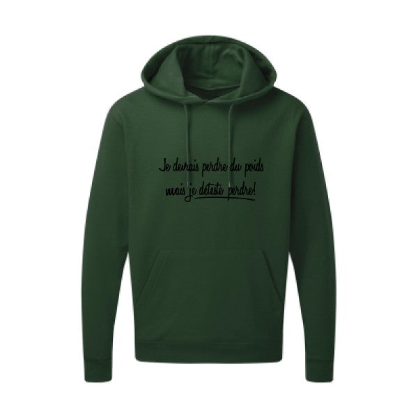 Né pour gagner Noir |Sweat capuche imprimé homme