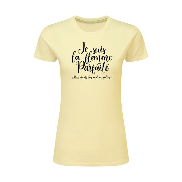 La flemme parfaite | Noir |T shirt original femme|SG