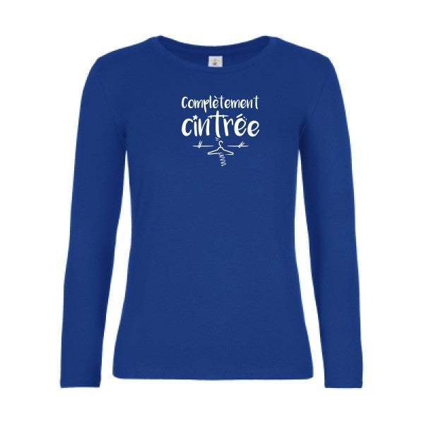 t-shirt lsl femme Completement-cintre Royal Blue flex blanc