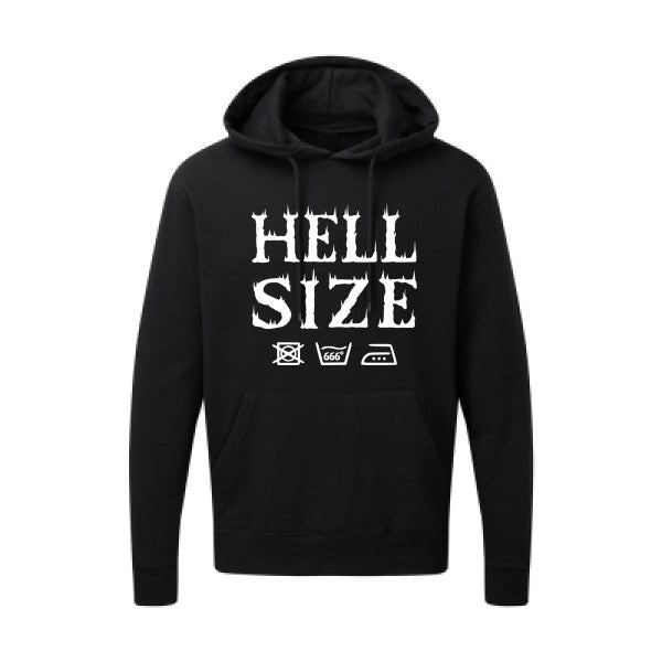 HELL SIZE |Sweat capuche imprimé|Blanc