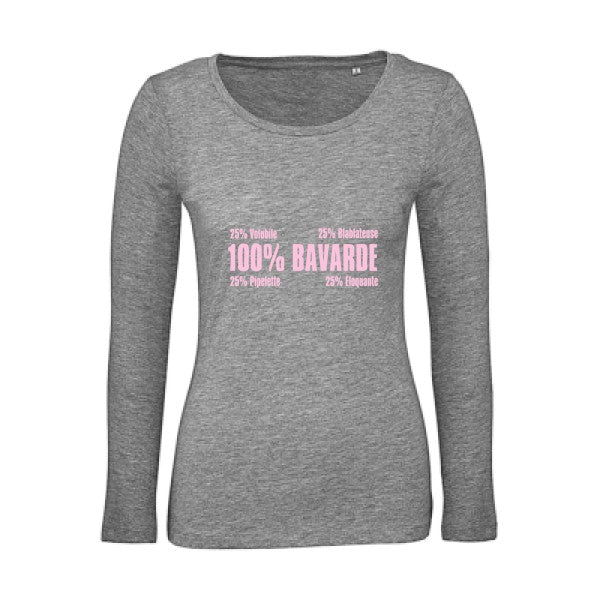 t-shirt Bavarde Rose |   T shirt manches longues femme|100% bio