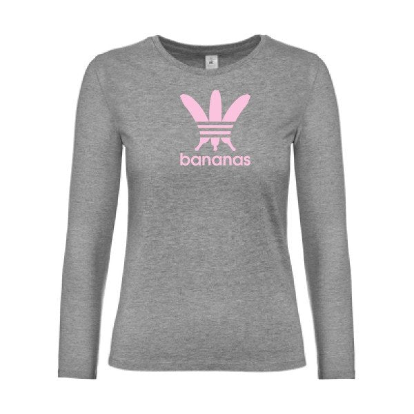 t-shirt lsl femme bananas Sport Grey flex Rose
