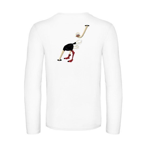 autruche-t-shirt-manches-longues-original-humour -White
