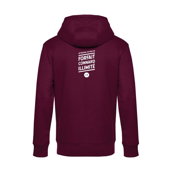 Forfait-connard-illimite sweat shirt original Burgundy flex Blanc impression Dos