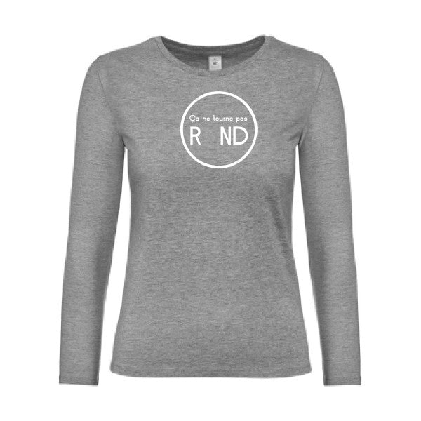 t-shirt lsl femme ca-ne-tourne-pas-rond- Sport Grey flex blanc