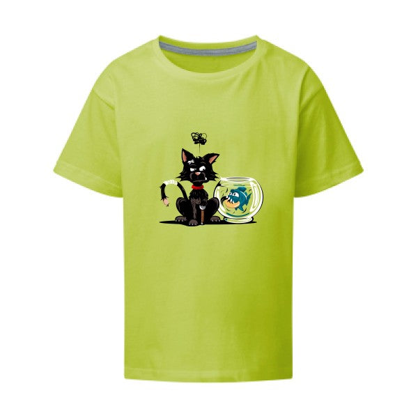 Le piranha et le chat SG - Kids T-shirt enfant Lime Taille 152 (11-12/2XL)