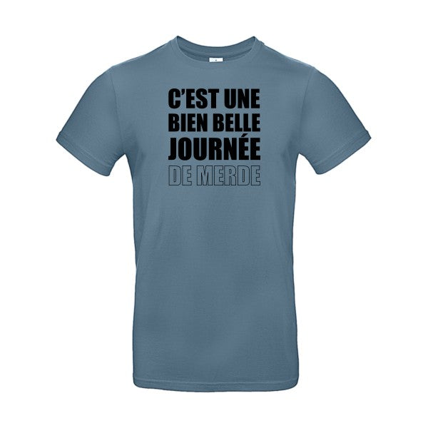 Journée de m...Flex noir- T-shirt E190|Stone Blue||2XL