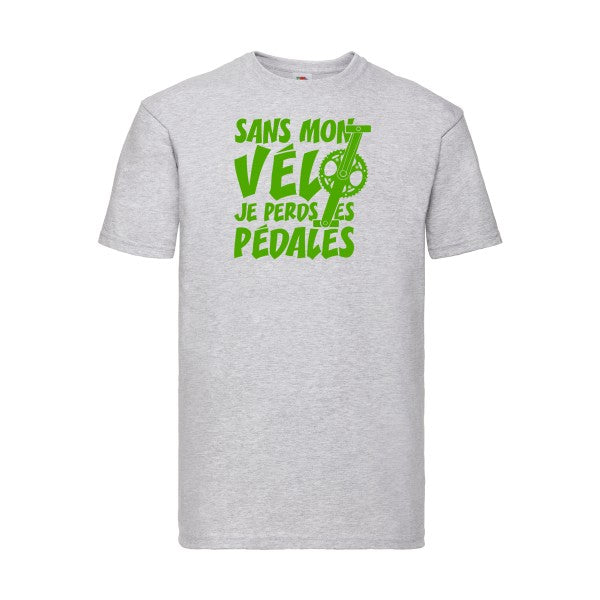 T-shirt|Sans mon vélo, je perds les pédales ! |Vert pomme|Fruit of the loom 205  G