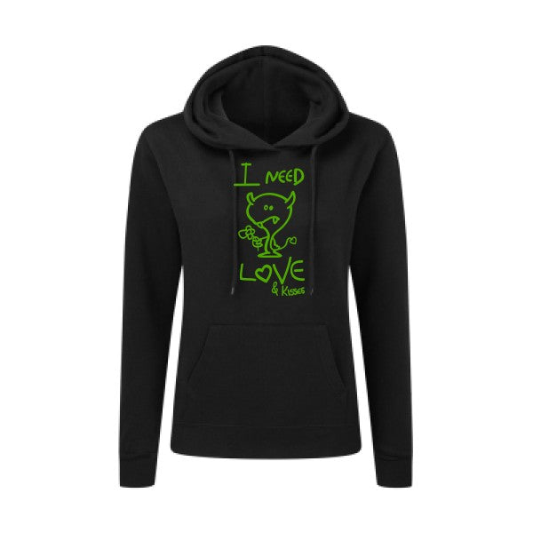 LOVER Vert pomme |Sweat original à capuche Femme