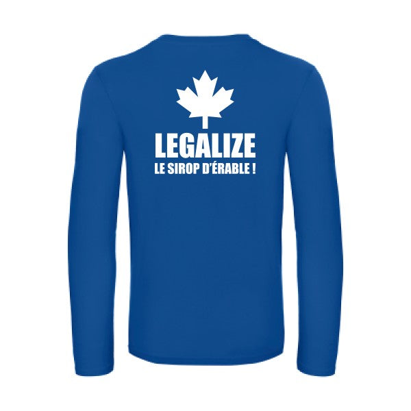legalize le sirop d erable - t shirt- manches- longues- original- humour- Royal Blue impression Dos
