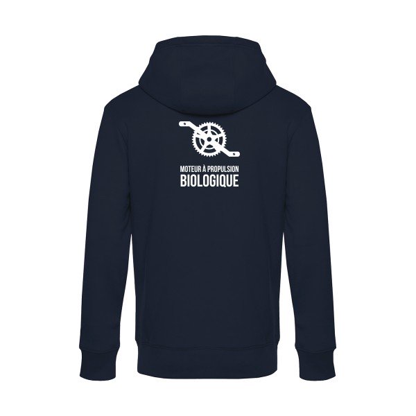 Cyclisme-&-ecologie sweat shirt original Navy Blue flex Blanc impression Dos