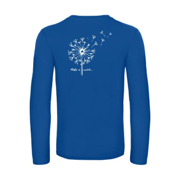 make a wish - t shirt- manches- longues- original- humour- Royal Blue impression Dos