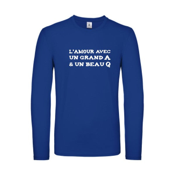 L'Amour avec un grand A et un beau Q ! Blanc B&C - E150 LSL T-shirt manches longues léger