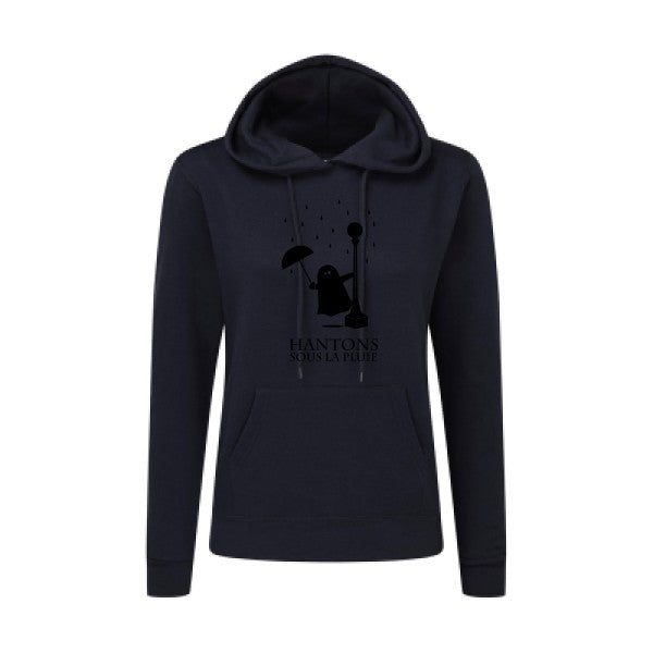 Hantons sous la pluie Noir |Sweat original à capuche Femme