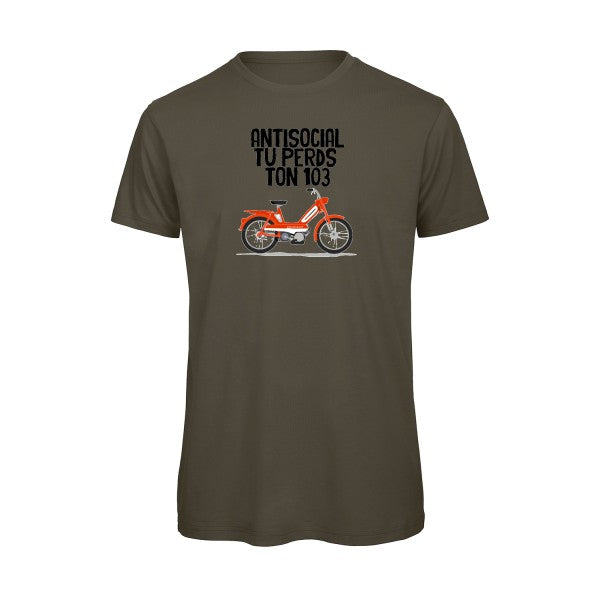T-shirt humour original Antisocial T Shirt couleur Khaki Green