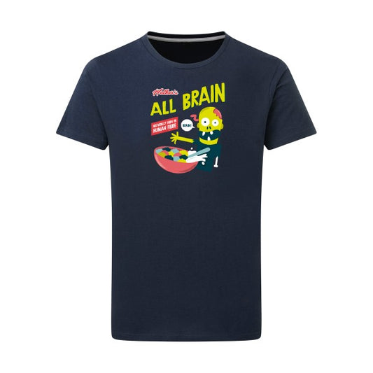 T-shirt homme All brain - T-shirt rigolo pour les cerveaux en ébullition Denim XL