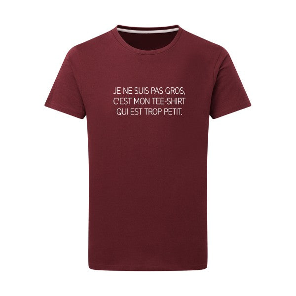 Je ne suis pas gros... Blanc -Flex Blanc sur T-shirt SG  Burgundy  2XL