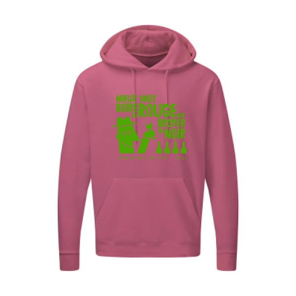 Mieux vaut Vert pomme |Sweat capuche imprimé homme