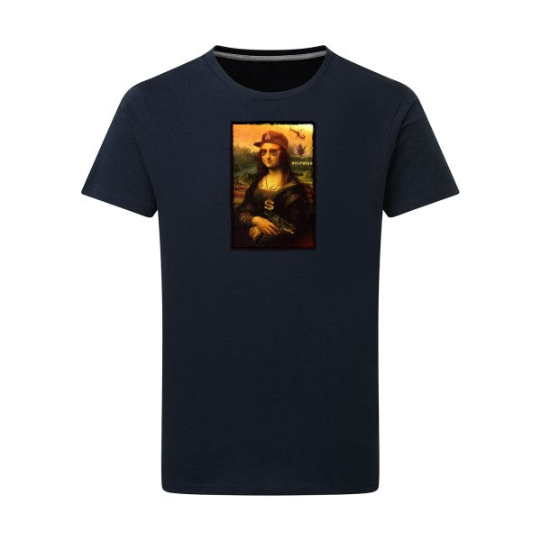 T-shirt homme La Joconde - T-shirt inspiré de la célèbre œuvre d'art Navy 5XL