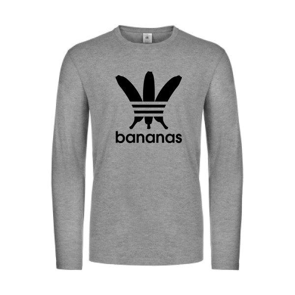 bananas - t shirt- manches- longues- original- humour- Sport Grey impression Face