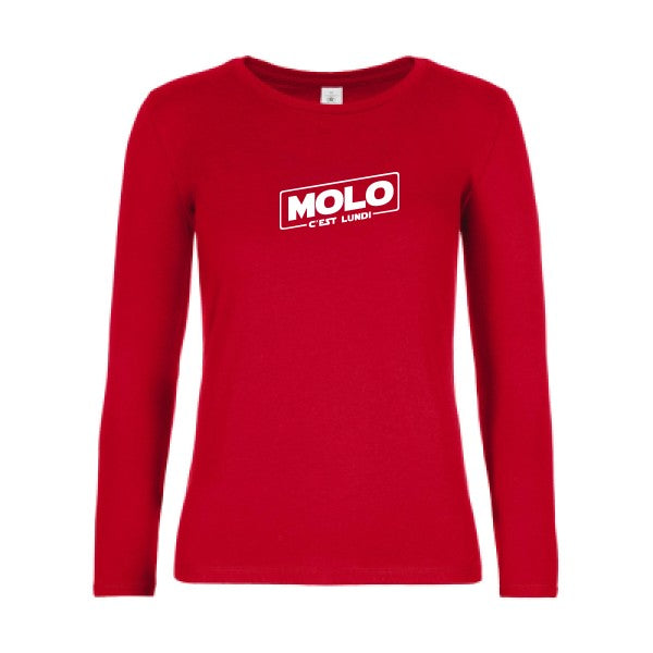 t-shirt lsl femme Molo-c-est-lundi Red flex blanc