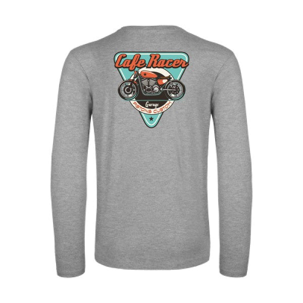 cafe-racer-t-shirt-manches-longues-original-humour -Sport Grey