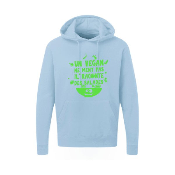 Un vegan ne ment pas Vert fluo |Sweat capuche imprimé homme