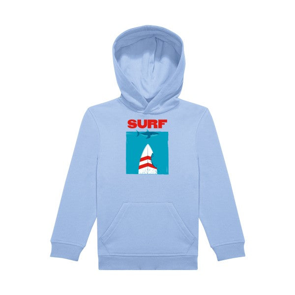 sweat capuche enfant Bleu Ciel SURF