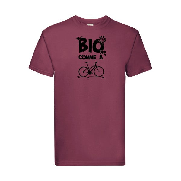 T-shirt|Bio comme un vélo |Noir  |Fruit of the loom 205  G