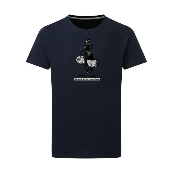 T-shirt homme Partir en cacahuète - T-shirt humoristique et absurde Navy 5XL