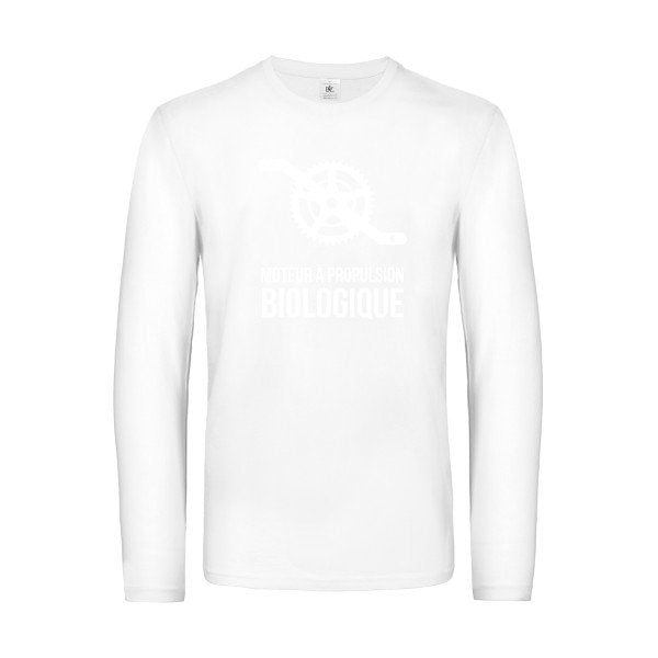 cyclisme & ecologie - t shirt- manches- longues- original- humour- White impression Face