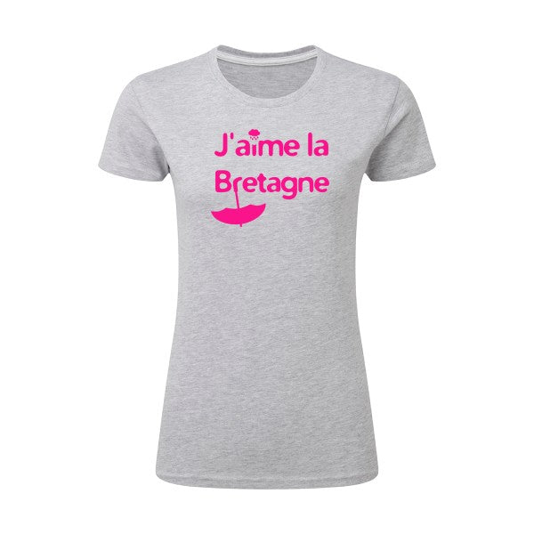 J'aime la Bretagne |Rose Fluo |T shirt original femme|SG