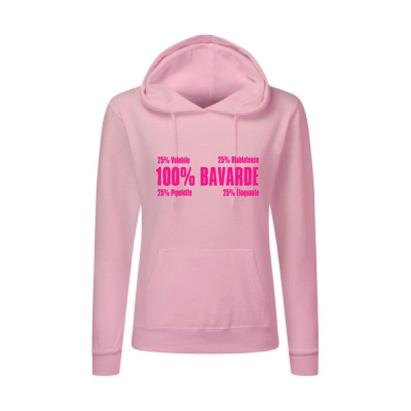 t-shirt Bavarde Rose Fluo |Sweat original à capuche Femme