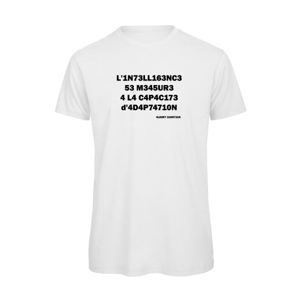 L'intelligence -Ai- t-shirt Geek- White Bio flex Noir