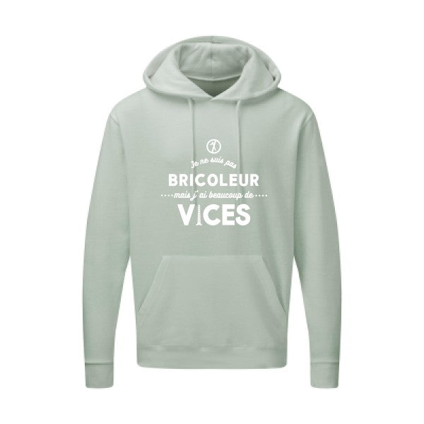 JE NE SUIS PAS BRICOLEUR Blanc |Sweat capuche imprimé homme