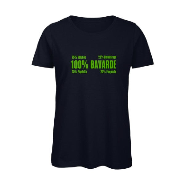 T shirt humour bio femme   femme bio|  Bavarde Vert pomme 