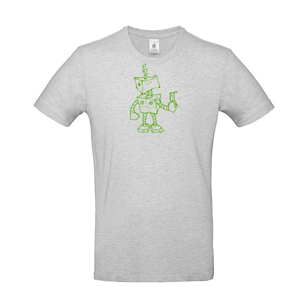 Robot & Bird flex Vert pomme B&C - E190 T-shirt|Ash||2XL