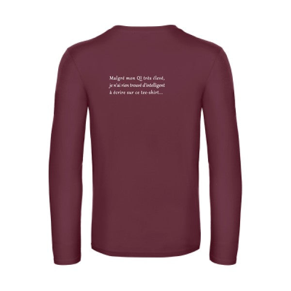 qi - t shirt- manches- longues- original- humour- Burgundy impression Dos