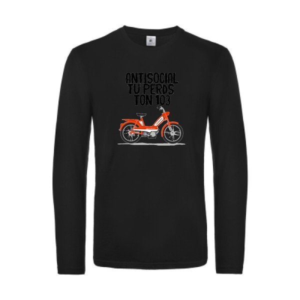 antisocial-t-shirt-manches-longues-original-humour -Black