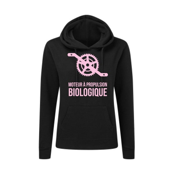 Cyclisme & écologie Rose |Sweat original à capuche Femme