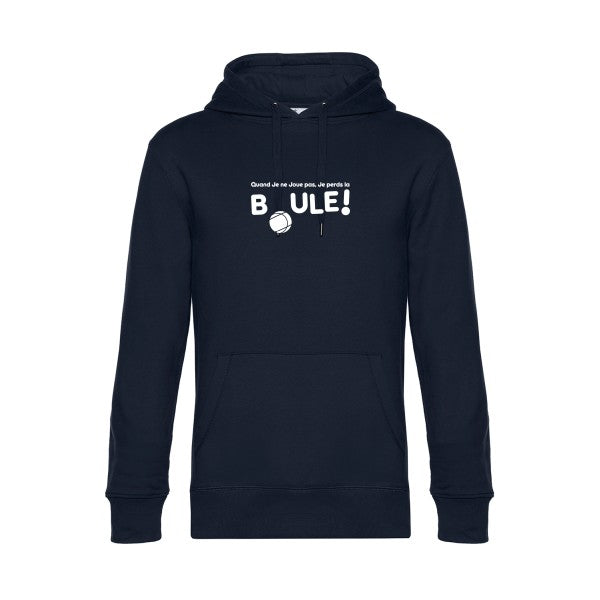 Perdre-la-boule sweat shirt original Navy Blue flex Blanc impression Face